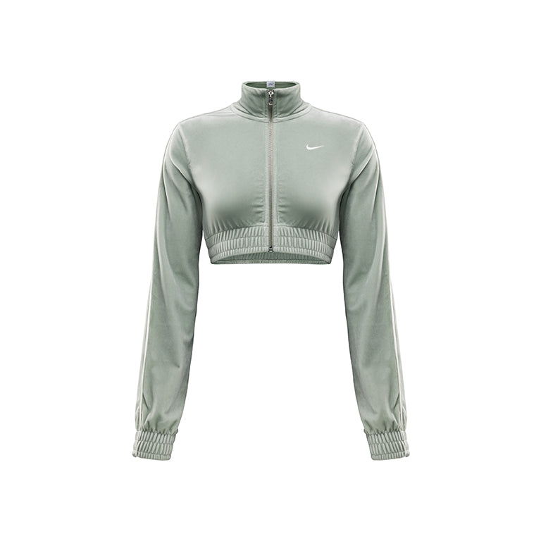 Nike Sportswear Collection Cropped Velour Full-Zip Sweater