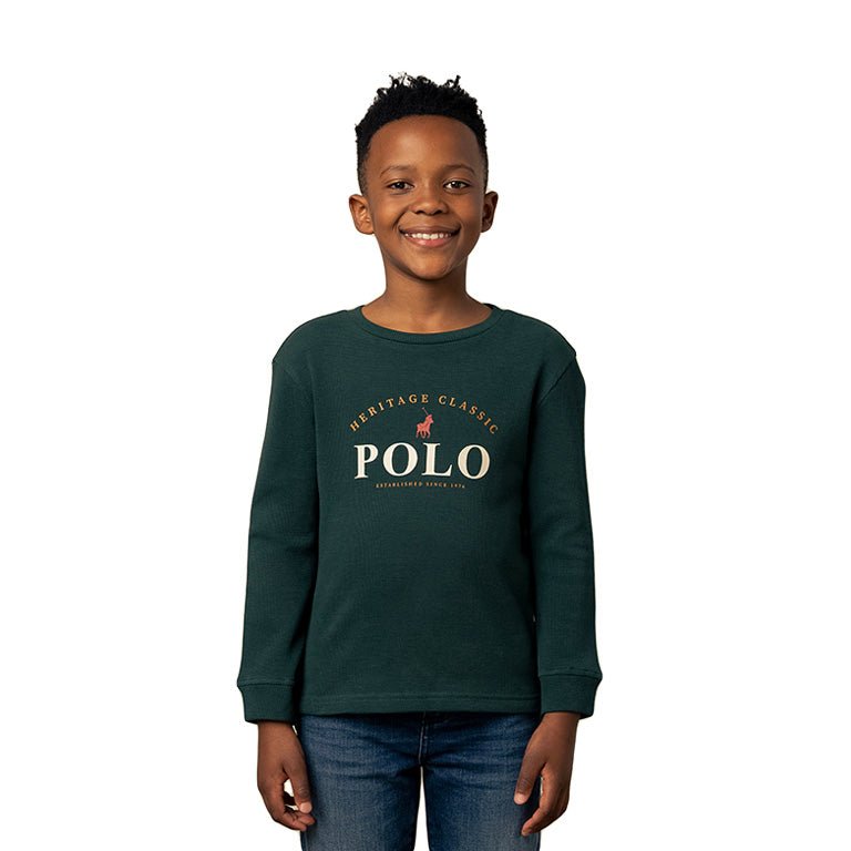 Polo Boys Patrick Textured Long Sleeve T-Shirt