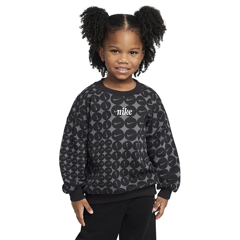 Nike Younger Kids Essentials All Over Print Frech Terry Crew