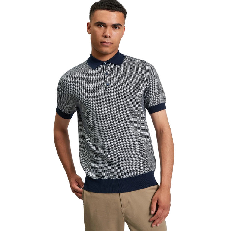Ben Sherman Knitted Bi Coloured Polo T-Shirt