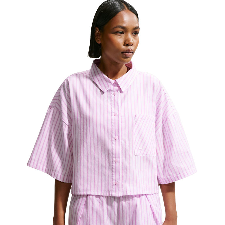 Nike Sportswear Chill Poplin Oversized Striped Shirt