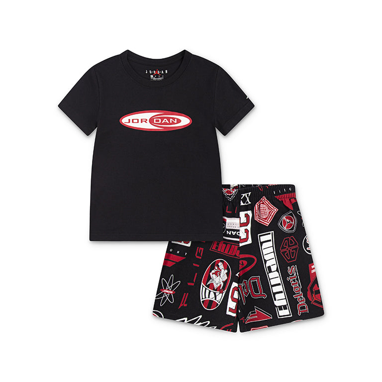 Jordan Younger Kids MJ Brooklyn All Over Print French Terry Short Set