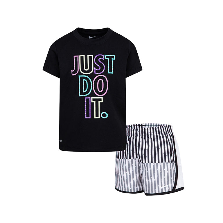 Nike Younger Kids Femme Pop T-Shirt and Tempo Short Set