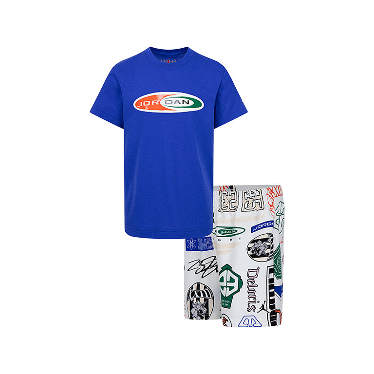 Jordan Younger Kids MJ Brooklyn All Over Print French Terry Short Set