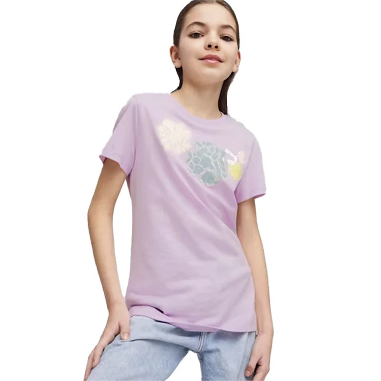 Puma Older Kids Classics Sunflower Logo Tee