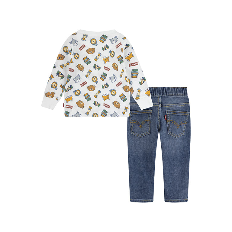 Levis Infant All Over Print Hiking T-Shirt and Pant Set
