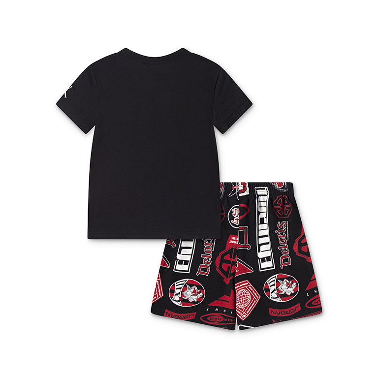 Jordan Younger Kids MJ Brooklyn All Over Print French Terry Short Set