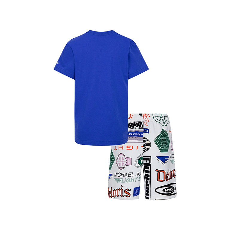 Jordan Younger Kids MJ Brooklyn All Over Print French Terry Short Set