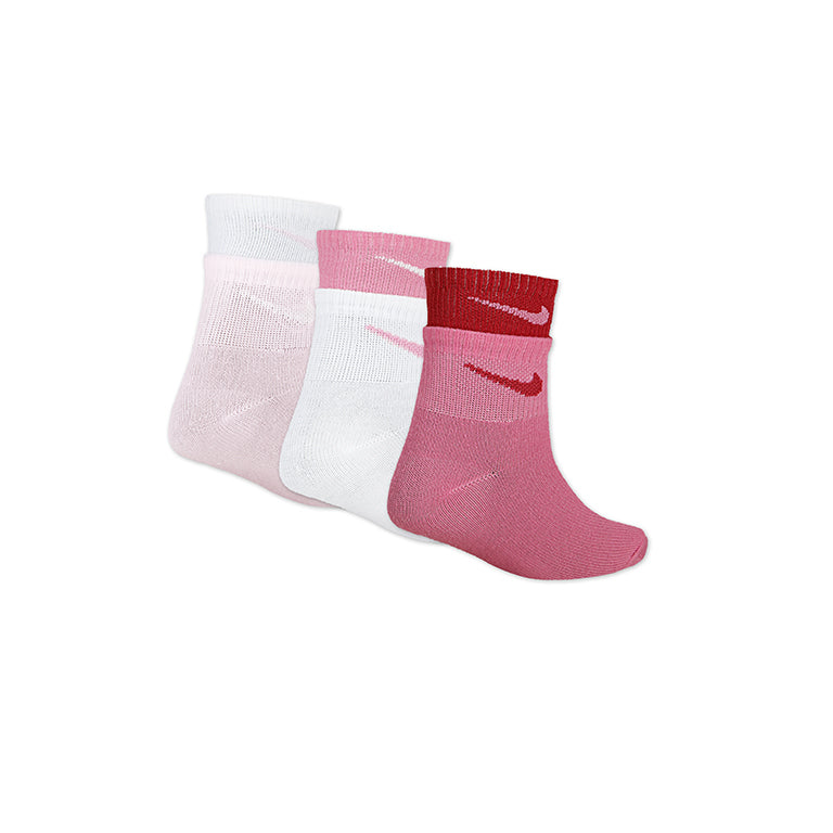 Nike Kids 3 Pack Double Welt Ankle Socks
