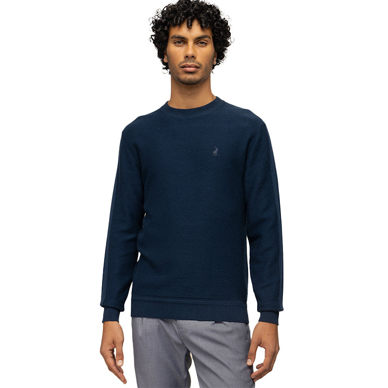 Polo Long Sleev Textured Knitwear