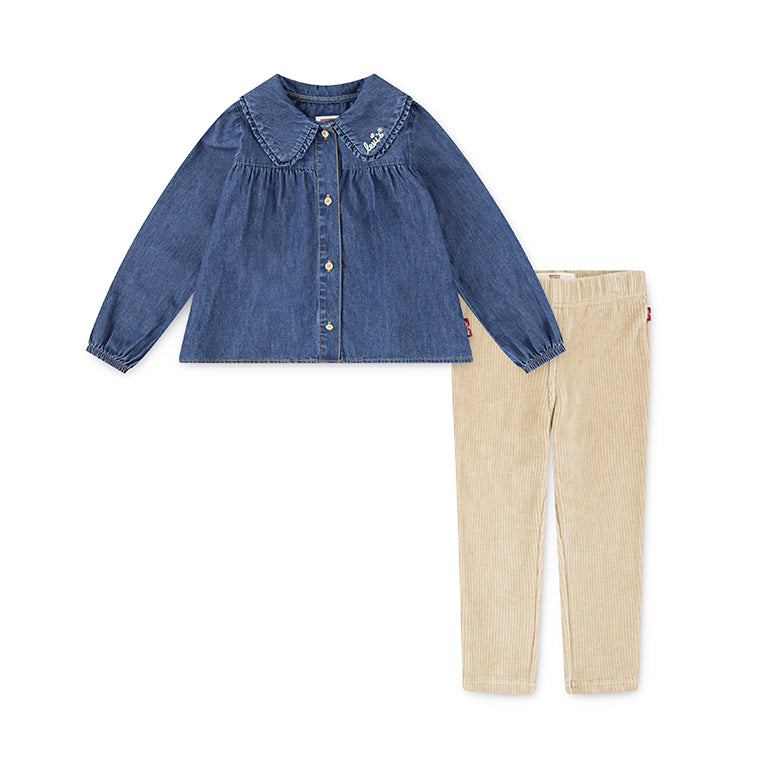 Levis Toddlers Collared Top and Legging Set
